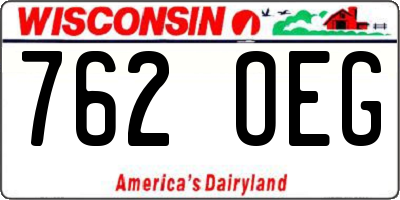 WI license plate 762OEG