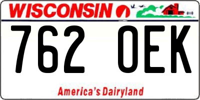 WI license plate 762OEK