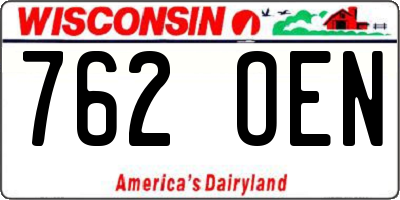 WI license plate 762OEN