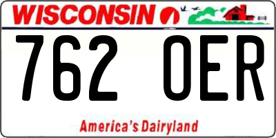 WI license plate 762OER