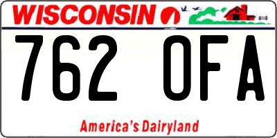 WI license plate 762OFA