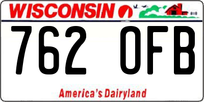 WI license plate 762OFB