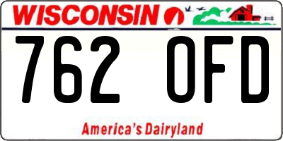 WI license plate 762OFD