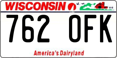 WI license plate 762OFK