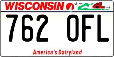 WI license plate 762OFL