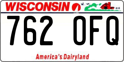 WI license plate 762OFQ