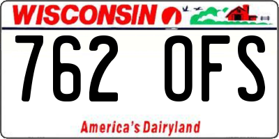 WI license plate 762OFS