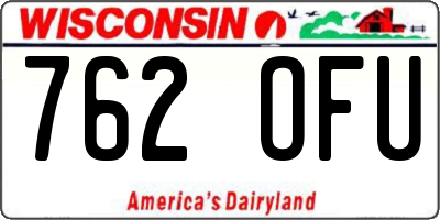 WI license plate 762OFU
