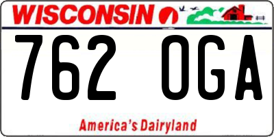 WI license plate 762OGA