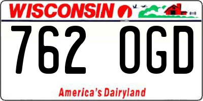 WI license plate 762OGD