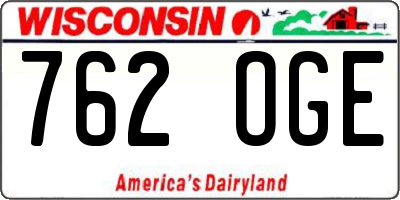 WI license plate 762OGE