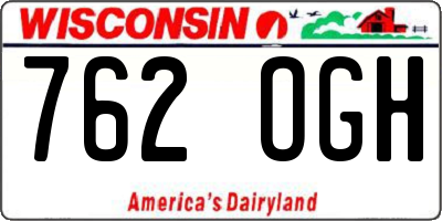 WI license plate 762OGH