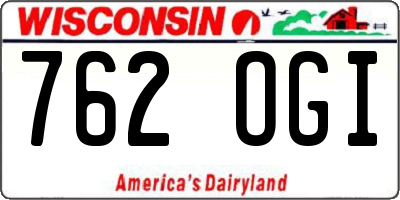 WI license plate 762OGI