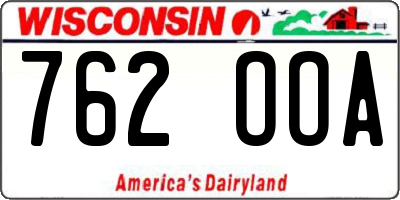 WI license plate 762OOA