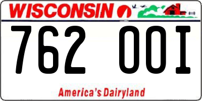 WI license plate 762OOI