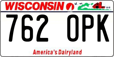 WI license plate 762OPK