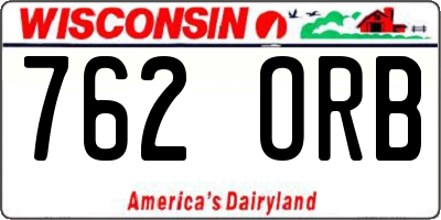 WI license plate 762ORB