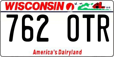 WI license plate 762OTR