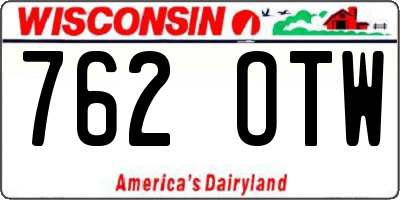 WI license plate 762OTW