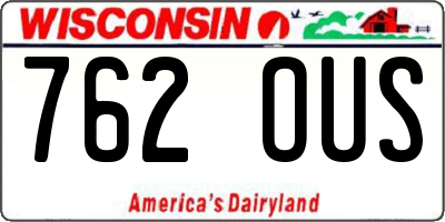 WI license plate 762OUS