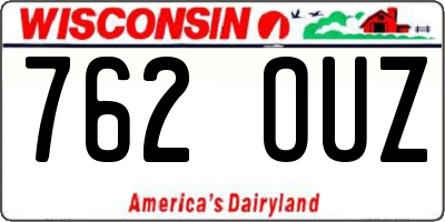 WI license plate 762OUZ