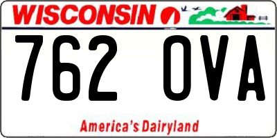 WI license plate 762OVA