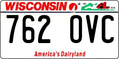 WI license plate 762OVC