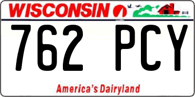 WI license plate 762PCY