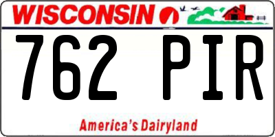 WI license plate 762PIR