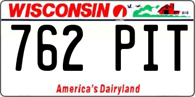WI license plate 762PIT