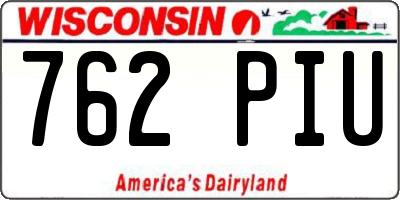 WI license plate 762PIU