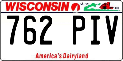 WI license plate 762PIV