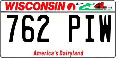 WI license plate 762PIW