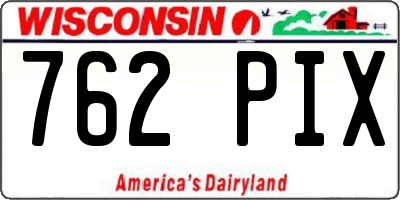 WI license plate 762PIX
