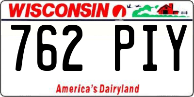 WI license plate 762PIY