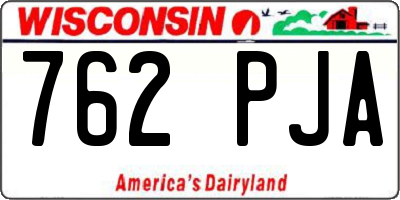 WI license plate 762PJA