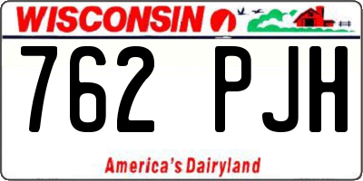 WI license plate 762PJH