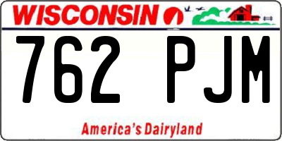 WI license plate 762PJM