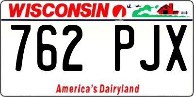 WI license plate 762PJX
