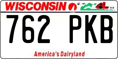 WI license plate 762PKB