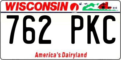 WI license plate 762PKC
