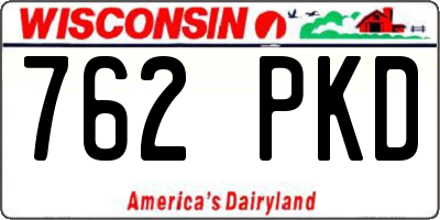 WI license plate 762PKD