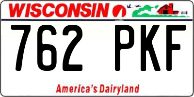 WI license plate 762PKF