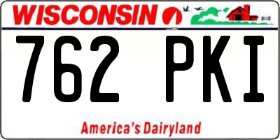WI license plate 762PKI