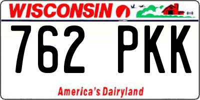 WI license plate 762PKK