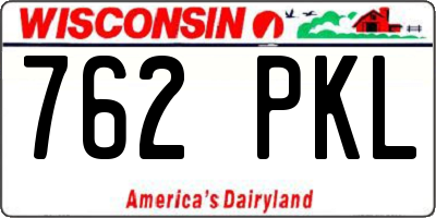 WI license plate 762PKL