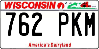WI license plate 762PKM