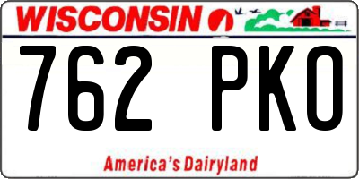 WI license plate 762PKO