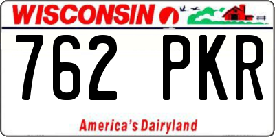 WI license plate 762PKR