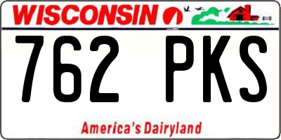 WI license plate 762PKS